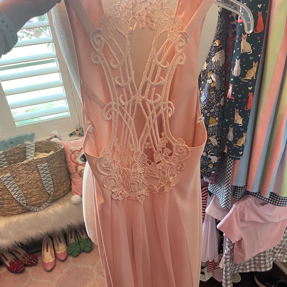 Blush pink formal gown by Joseph Ribkoff